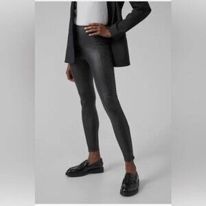 Athleta Black Delancey Gleam Moto Tight (Shiny Black)